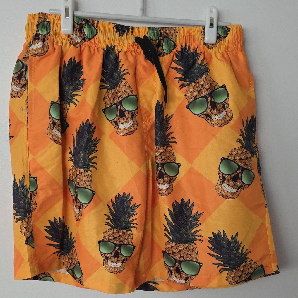 Pineapple Skull Swim Shorts - Size XL